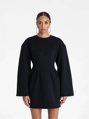 KBB by Kahlana The Sweatshirt Dress Black Long Sleeve Mini Women’s Large